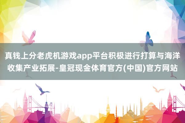 真钱上分老虎机游戏app平台积极进行打算与海洋收集产业拓展-皇冠现金体育官方(中国)官方网站